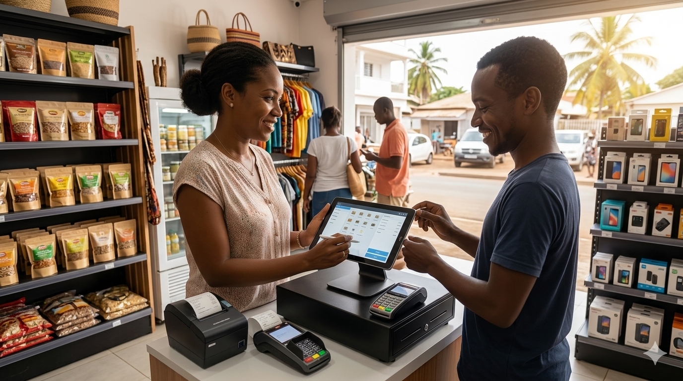 Encaissement sur tablette avec solution de caisse moderne dans un commerce